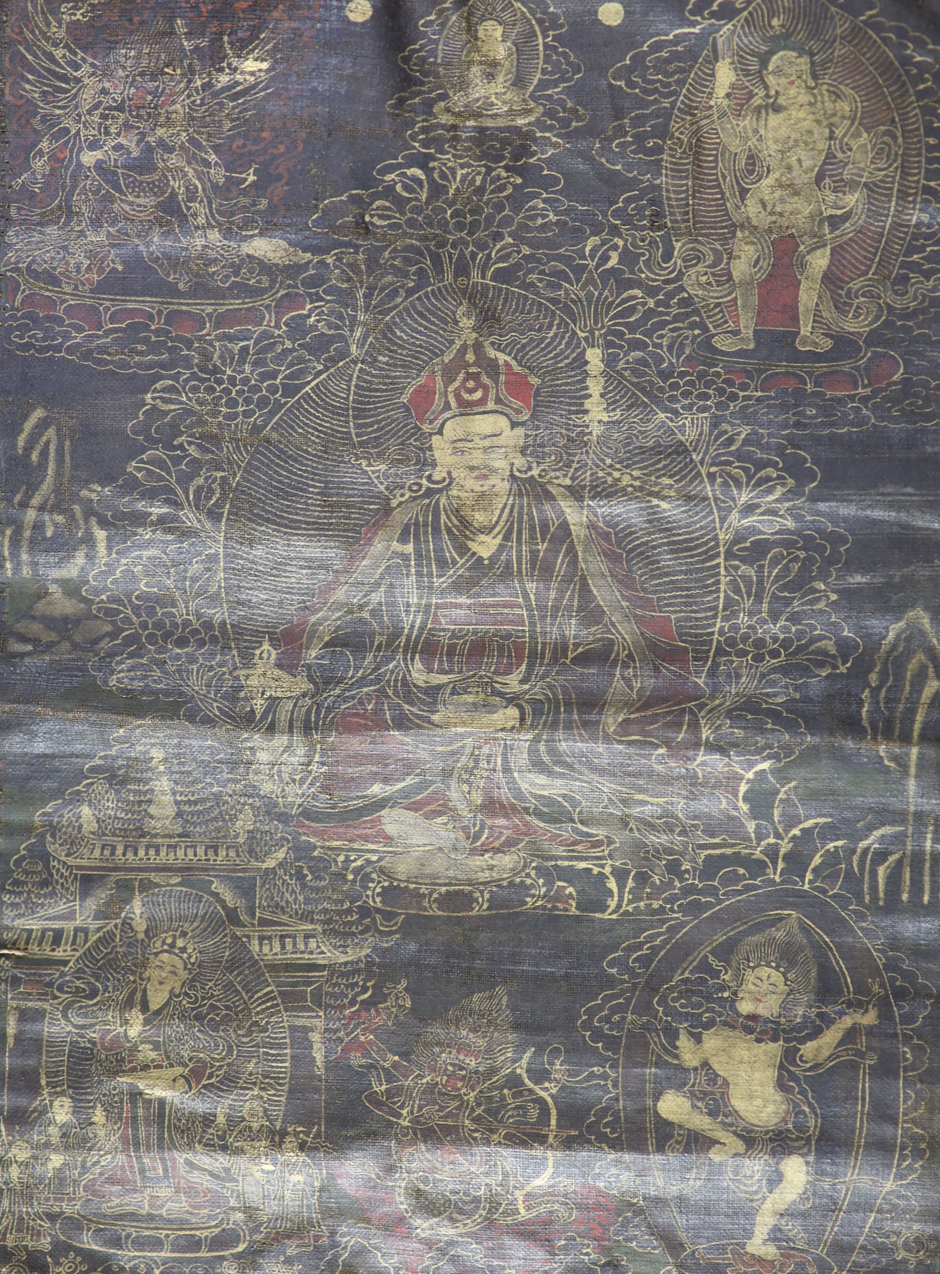 A Tibetan Buddhist thangka, 17th /18th century, Image 28.5 x 20.5 cm